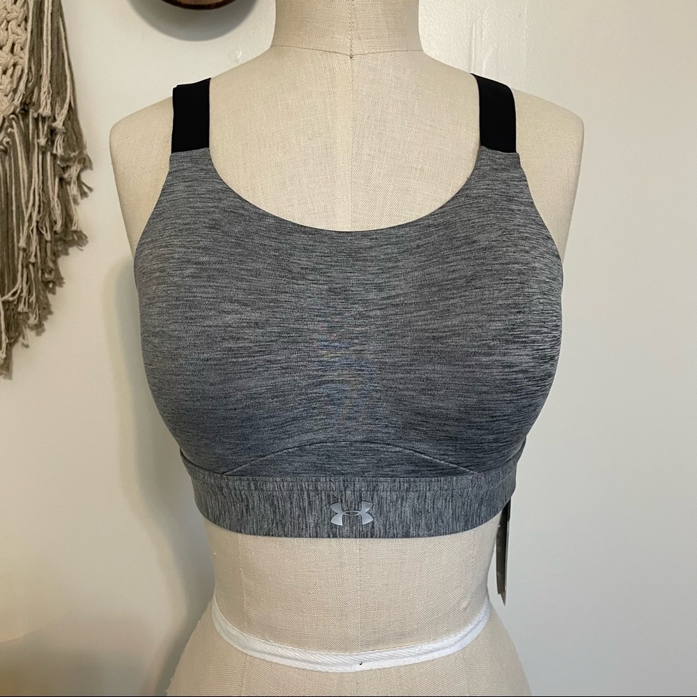 Under Armour Gray Melange High Impact Convertible Strap Sports Bra